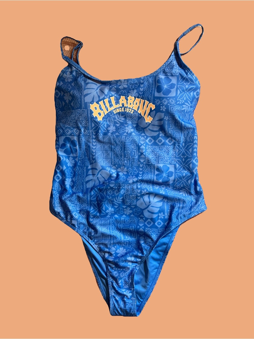 Billabong Bright Blue One-Piece Swimwear with Yellow Logo